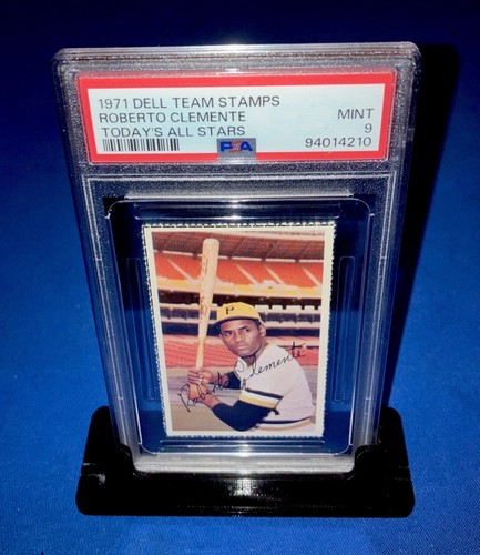1971 Roberto Clemente PSA 9 Rare Vs Topps DELL Team Stamps MLB Photostamps Card - Picture 2 of 3
