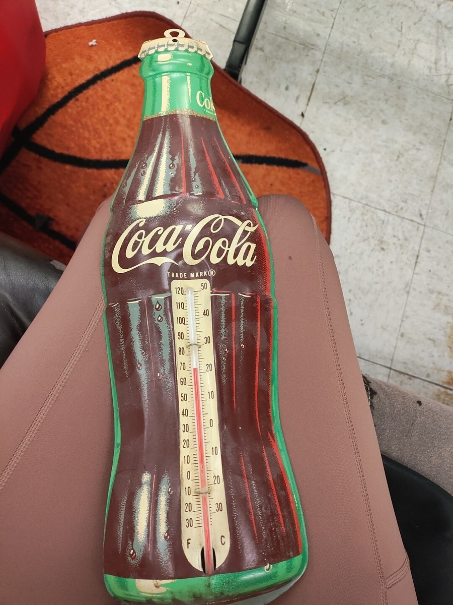 Vintage Coca-Cola Bottle Thermometer, 29