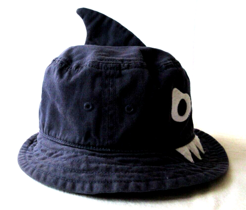BABY GAP Shark Fin Navy Blue Bucket Summer Beach Sun Hat Youth Boys Medium-Large - Picture 3 of 9