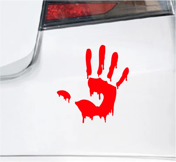 2X Bloody Hand Print Vinyl Window Decal Sticker Zombie Attack Window Graphics - Image 2 of 4