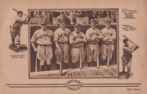 1929 Chicago Cubs Hack Wilson Kiki Cuyler Rogers Hornsby Louisville Slugger Page