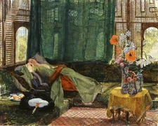 Oil Painting repron  John Frederick Lewis - The siesta