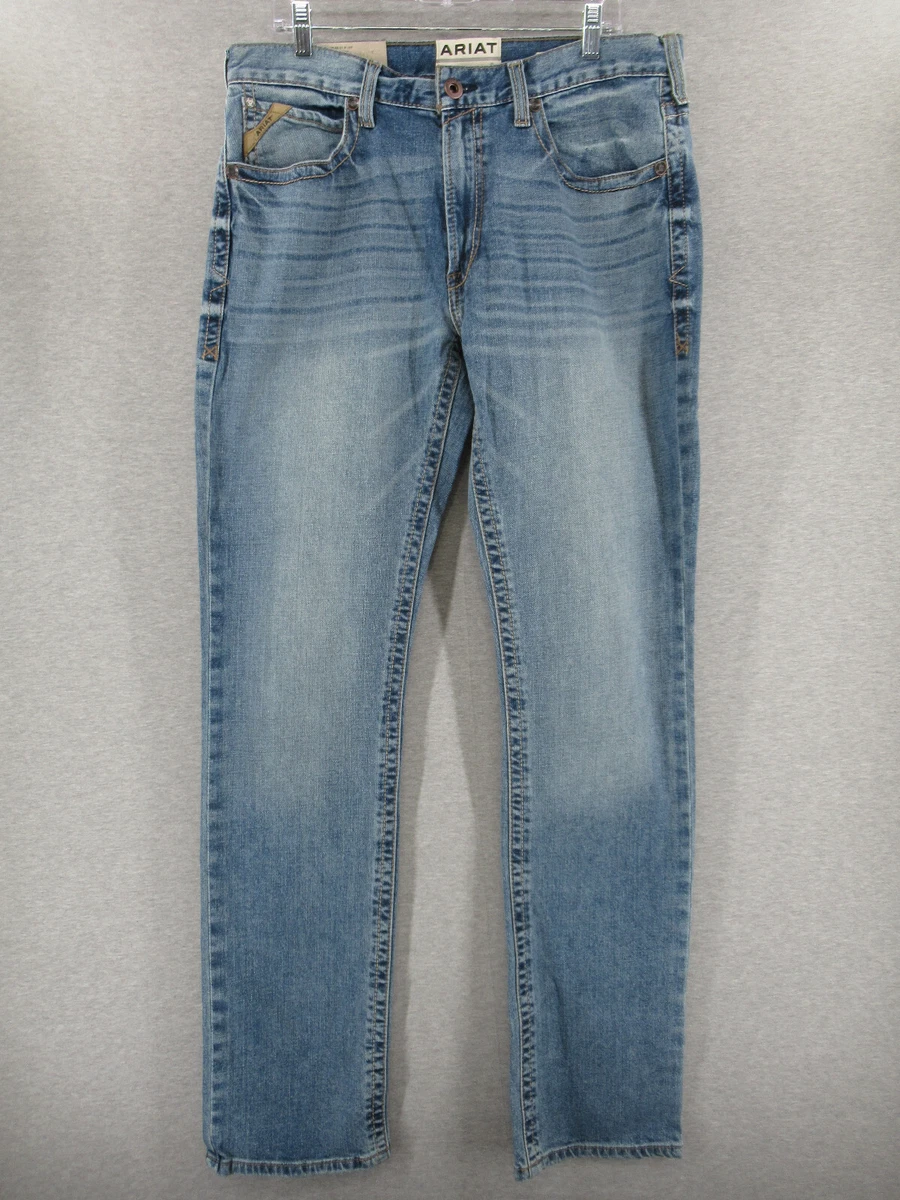 Ariat Jeans Mens 36 38 Blue M4 Blue Relaxed Straight M Series Medium Wash Denim