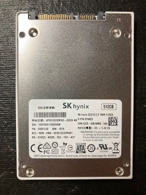 SK Hynix SC210 512GB 7MM laptop SSD HFS512G32MND Excellent Health - Main Image