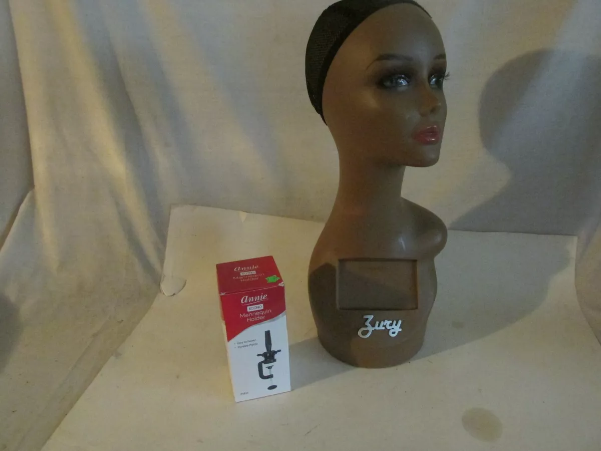 Zury Mannequin Head Display For Wig 17.5 inches and Holder Preowned Lite  Wear