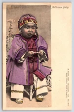 Vintage Post Card A Chinese Baby M. Rieder, Publ., Los Angeles Hand Colored