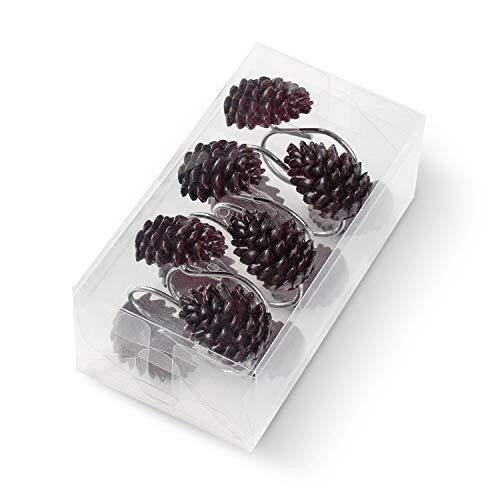 Pinecone Shower Curtain Hooks, Bronze Decorative Shower Curtain Rings, - Picture 3 of 7