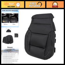 Black Microfiber Leather Seat Cover For Chevy Silverado Tahoe Gmc Sierra 2014-20