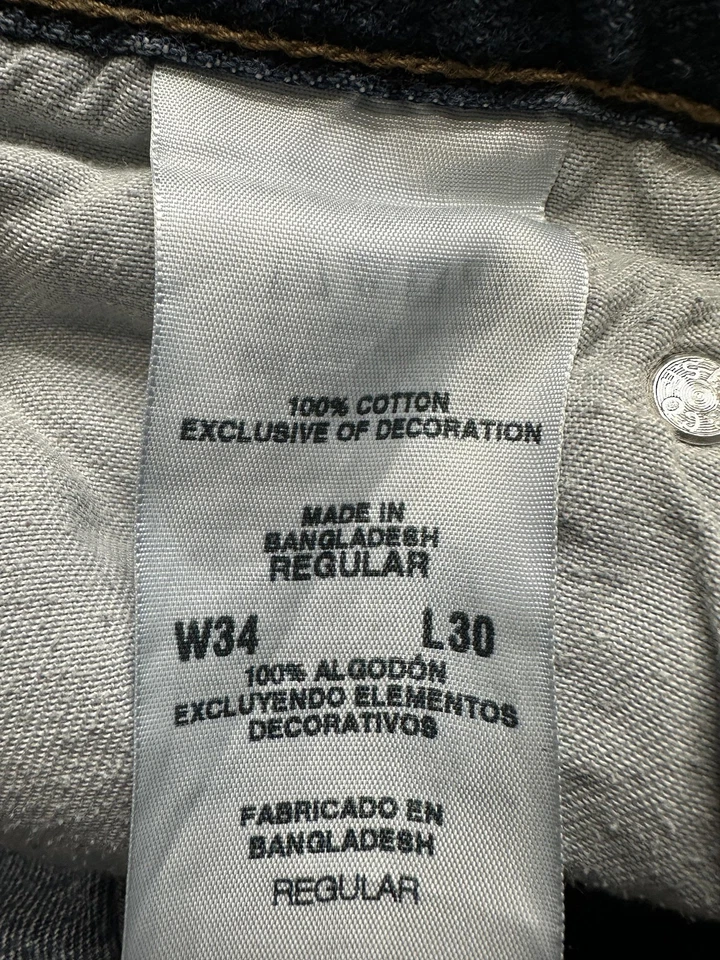 Denizen 236 Jeans Mens 34x30 Blue Regular Fit Straight Leg Denim YKK Zipper - Image 3 of 4