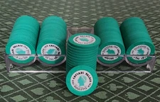 100 Ceasars Palace Las Vegas Indian Blue Roulette Chips, Paulson, Used very good