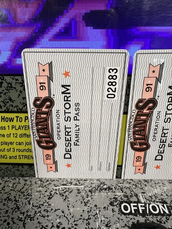 Lot of 4: 1991 San Francisco Giants Desert Storm Family Passes 4 Sequential #s - Image 4 of 4