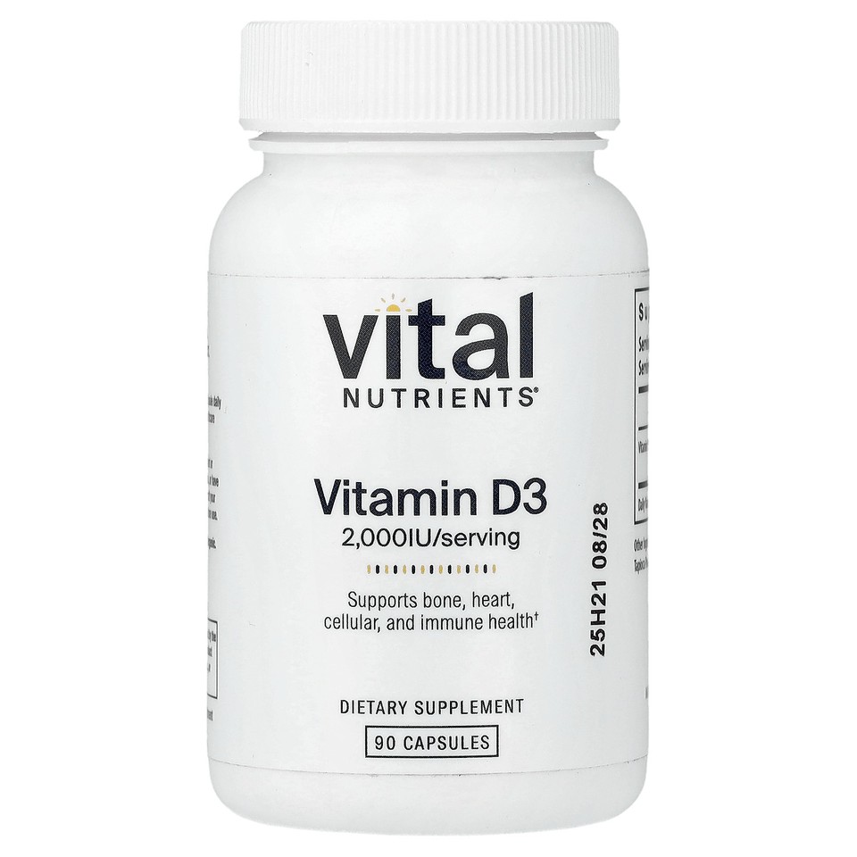 Vitamin D3, 90 Capsules (50 mcg (2,000 IU) per Capsule)