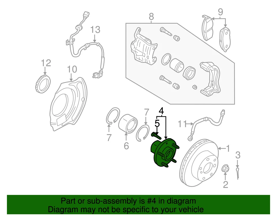 Nissan 2000-2008 genuino - Conjunto de buje 40202-2Y010 Foto 3 de 3