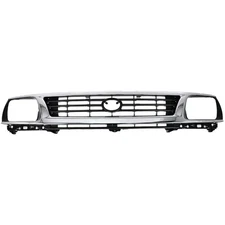 Grille For 95-96 Toyota Tacoma Chrome Shell w/ Black Insert Plastic