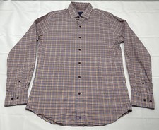 David Donahue 15.5 Medium Men’s Long Sleeve Fusion Performance Dress Shirt Plaid