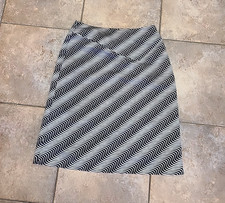 Esprit womens Career Skirt black/ cream stripe Sz.4 Retro