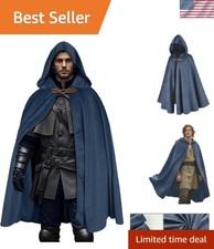Medieval Velvet Hooded Cloak - Renaissance Cape with Hood Vintage Capelet Hal...