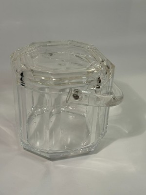 Grainware Regal Carlisle Clear Acrylic Lucite Ice Bucket with Handle Lid MCM