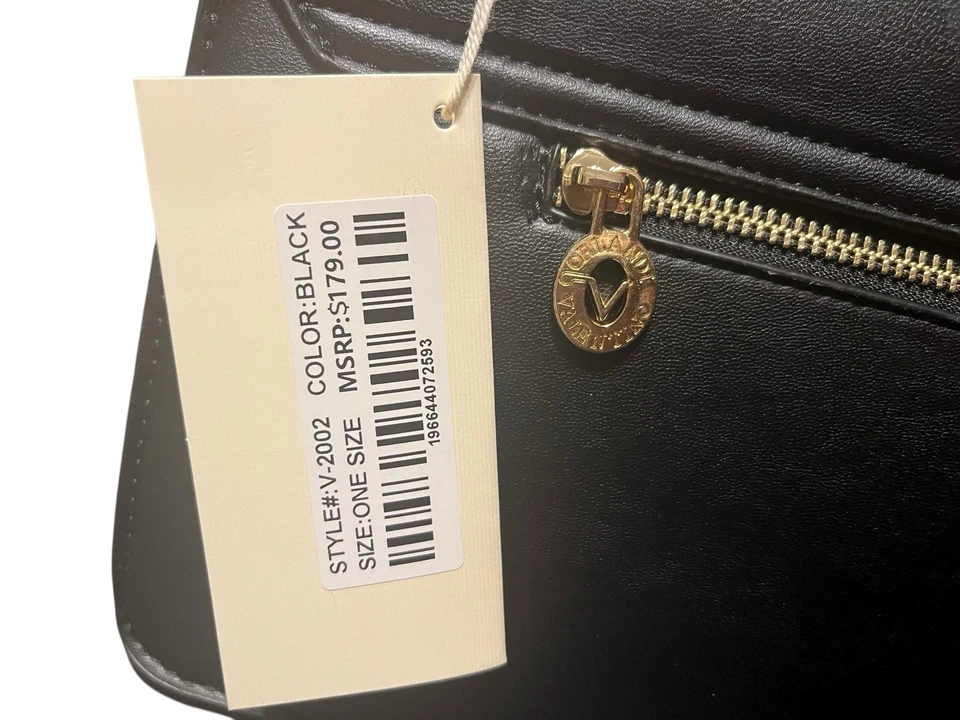 Bolso de Mano/Hombro Valentino Orlandi Acolchado Negro Nuevo con Etiquetas Foto 3 de 4