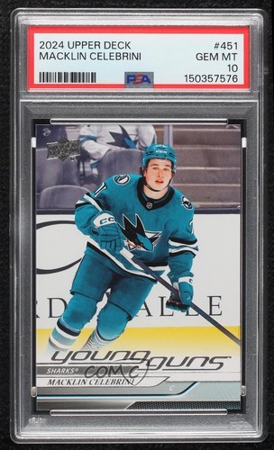 2024-25 Upper Deck Series 2 Young Guns Macklin Celebrini PSA 10 GEM MT Rookie RC