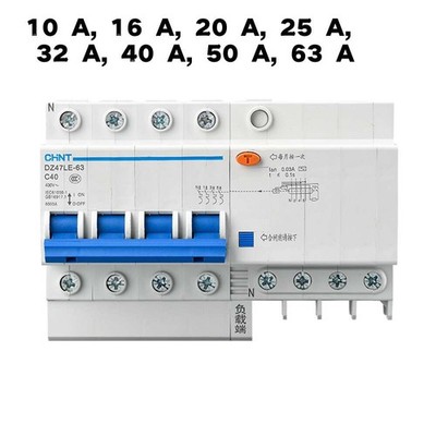 10-63A 2,3,4 Polig 1P+N 3P+N FI/LS Schalter RCD RCBO Leitungsschutzschalter DZ47