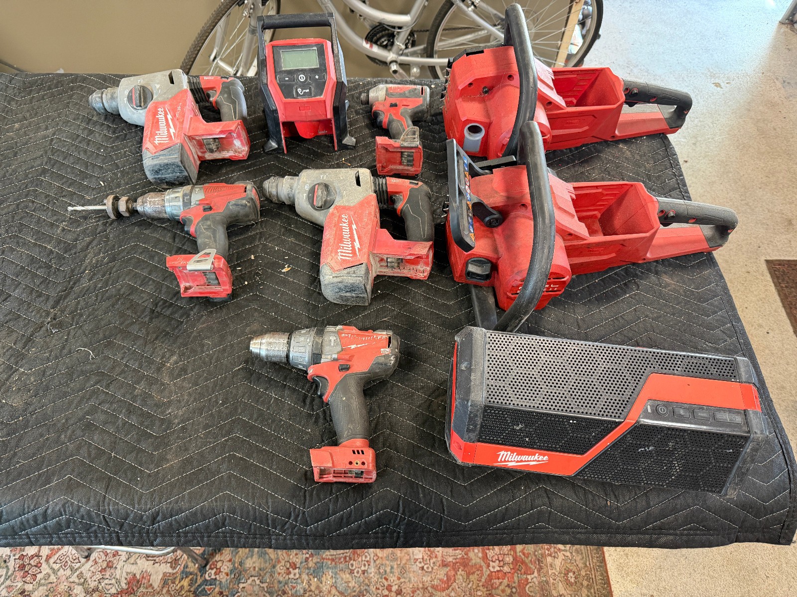 Lot of 9 Milwaukee M12/M18 Tools -- FOR PARTS/NOT WORKING!