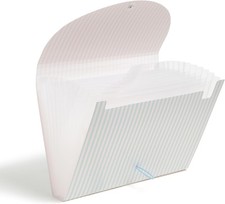 Expanding File Folder, 13-Pocket, Accordion File Organizer, Blue