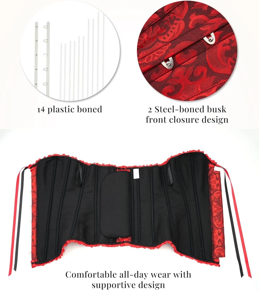 Женский корсет топ винтажный бюстье на шнуровке косточках контроль живота готический бюст сделано в США - Изображение 3 из 4