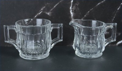 Vintage KRYS-TOL Glass Creamer and Sugar Bowl