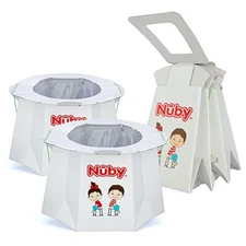 Nuby Disposable Travel Potty with Liner - Foldable and Portable Potty;...