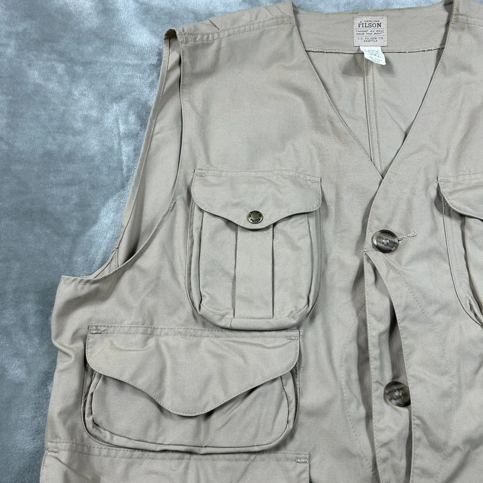 Мужской жилет Filson XXL Shelter Ткань Нагорье Охота на Птиц Жилет США Редкий Винтажный - Изображение 3 из 4