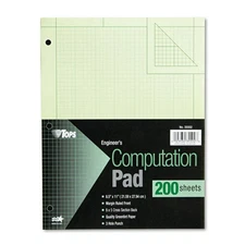 Engineering Computation Pad, 8-1/2" x 11", Glue Top, 5 x 5 Graph Rule on Back...