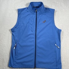 B. DRADDY SPORT FULL ZIP VEST Mens XL Fox Logo Golf Stretch Blue B. DRADDY SPORT FULL ZIP VEST Mens XL Fox Logo Golf Stretch Blue - Image 1