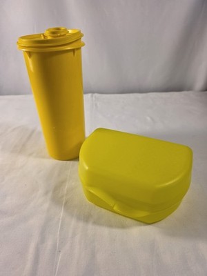 Tupperware Snacky / Brotdose und Getränkebehälter 1 Liter | TOP  in gelb