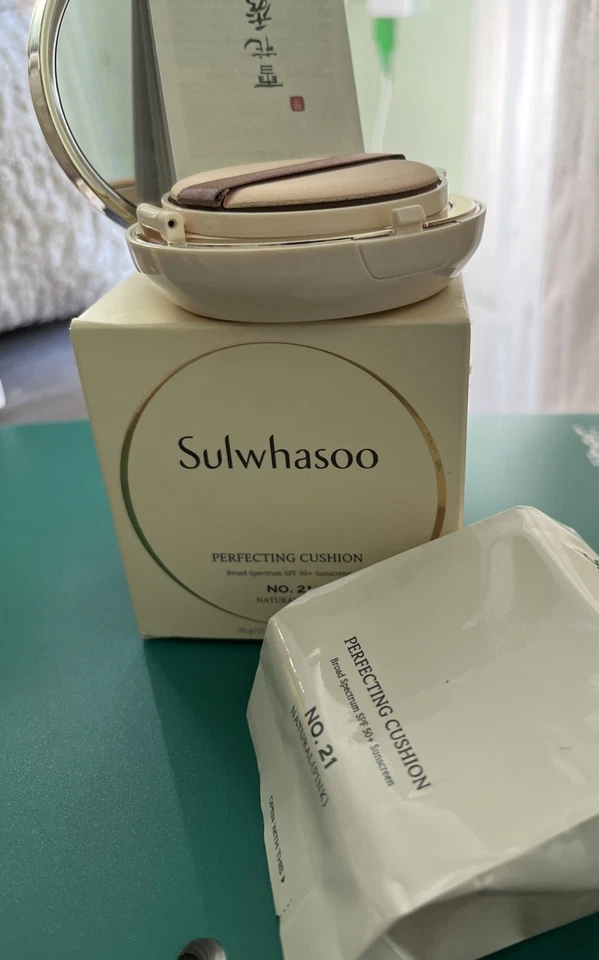 NIB Sulwhasoo Perfecting Cushion Compact 15g +Refill No. 21 Natural(Pink) - Image 2 of 3