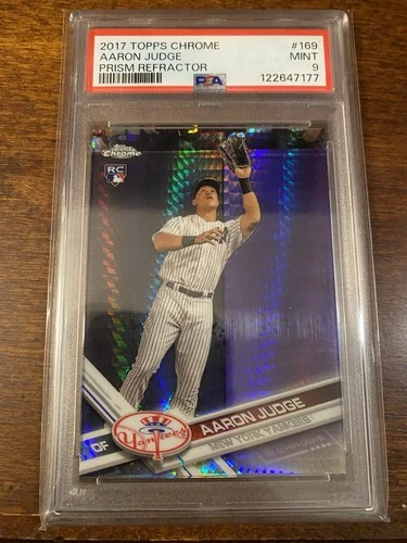 2017 Topps Chrome #169 Aaron Judge Prism Refractor PSA 9 RC Rookie