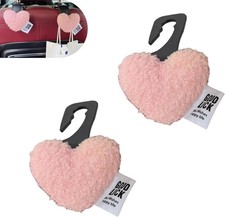 2 PCS Car Seat Headrest Hooks, Cute Heart Shaped Vehicle Seat Back Storage Hooks