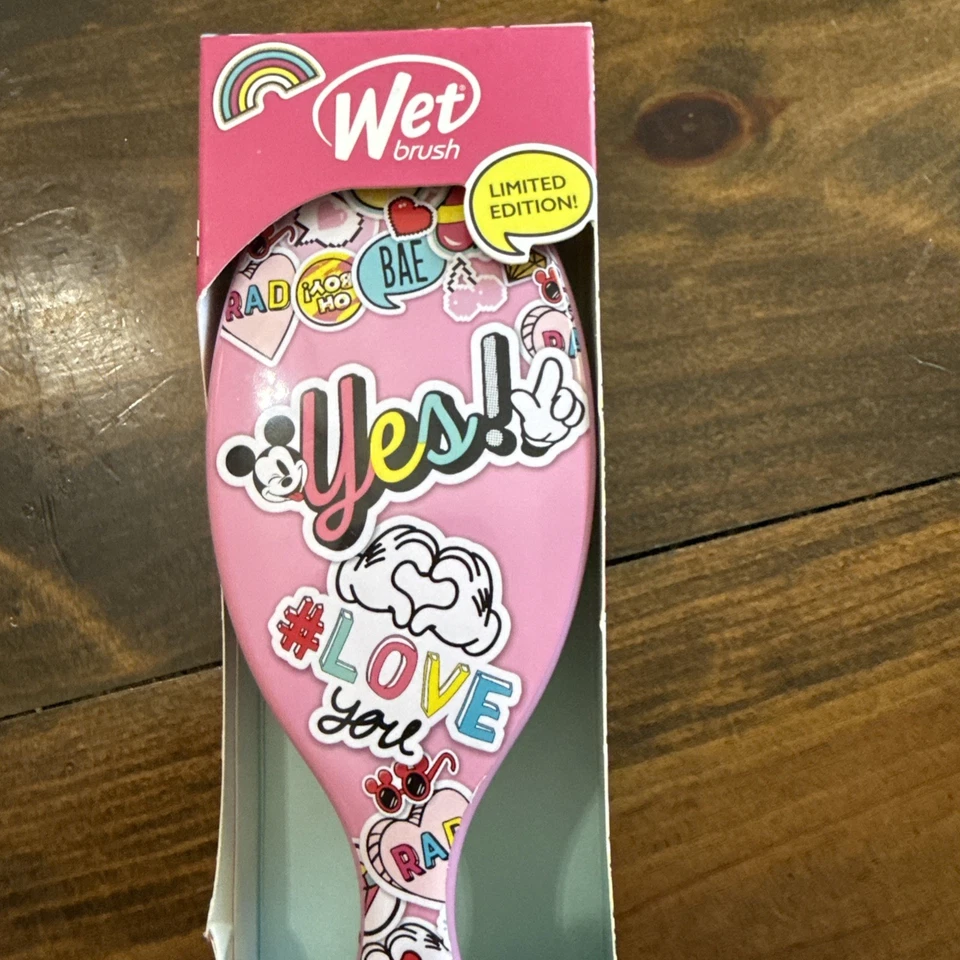 Pincel molhado Disney Mickey Minnie Mouse edição limitada desembaraçador original rosa - Imagem 2 de 4