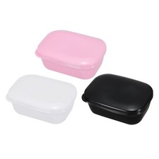 3 Pack Soap Holder Bar Soap Dish Container Travel Soap Case Black White Pink
