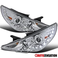 Fit 2011-2014 Hyundai Sonata Projector Headlights Lamps w/ LED Left+Right 11-14