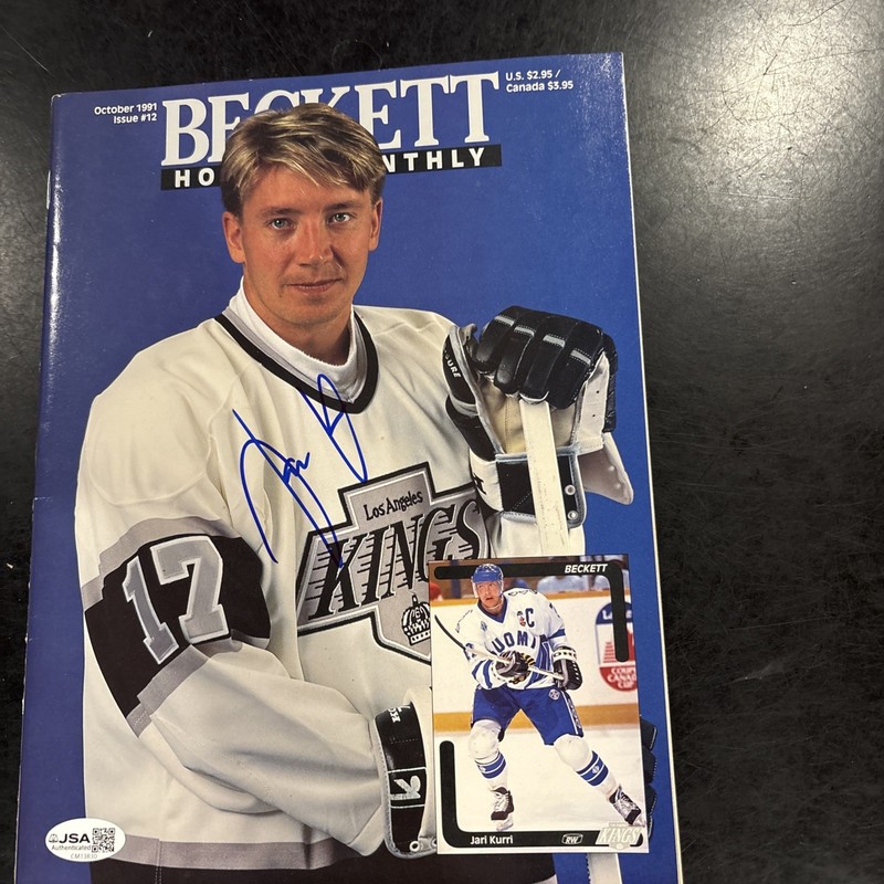 Jari Kurri Los Angeles Kings AUTOGRAPHED JSA Beckett Hockey Magazine 1991