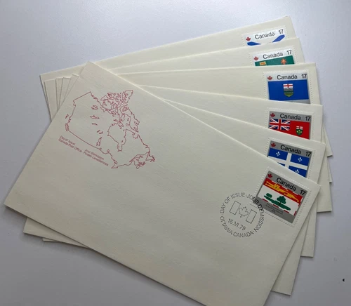 Canada Day 1979 First Day Issue 17c Provincial Flags Full Set of 12 FDC's