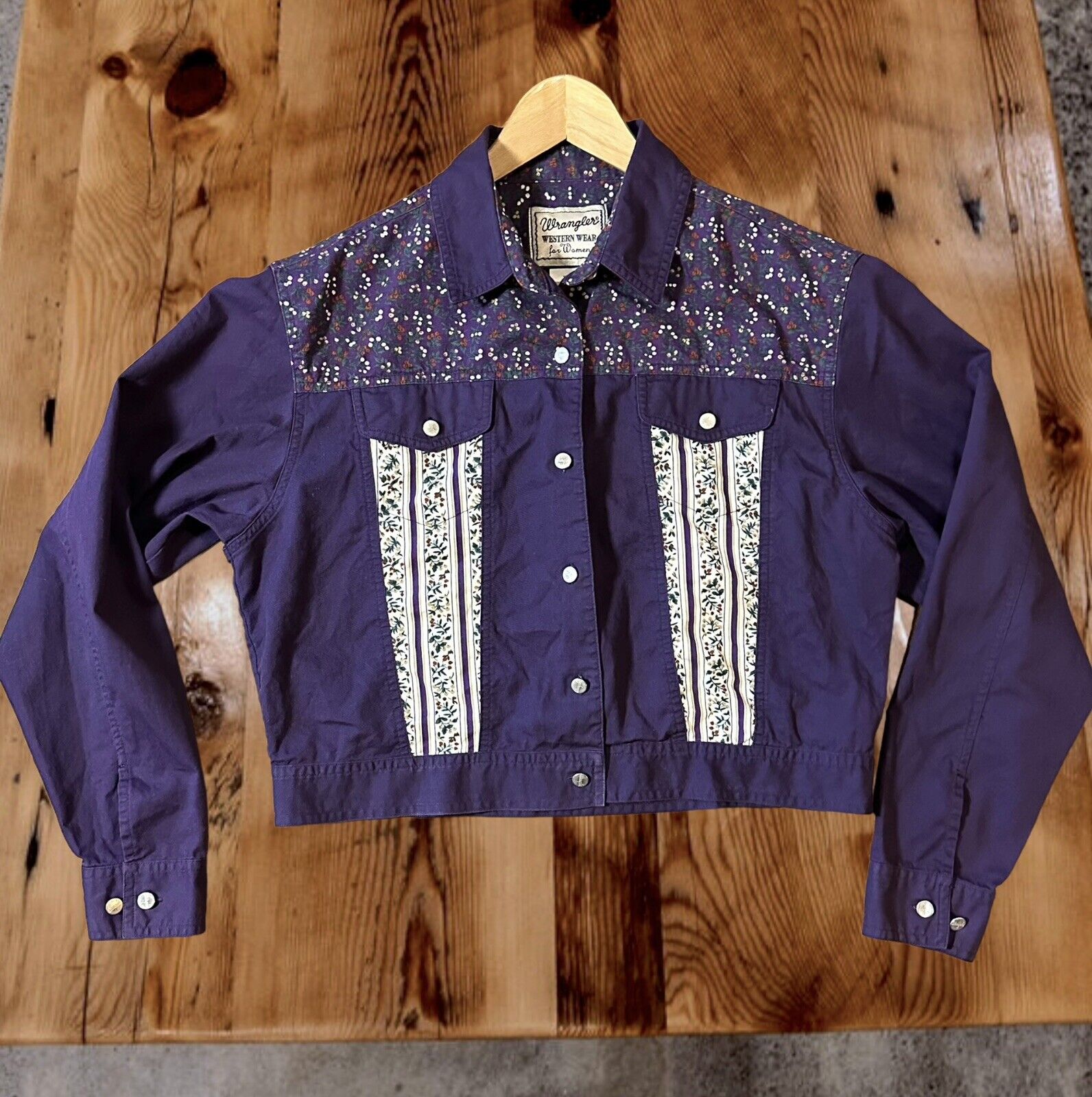 Vintage Wranger western wear Purple floral croppe… - image 8
