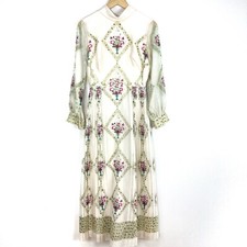 Vtg Alfred Shaheen 1970s Hawaiian Ivory Boho Maxi Dress Floral Women s Sz 8