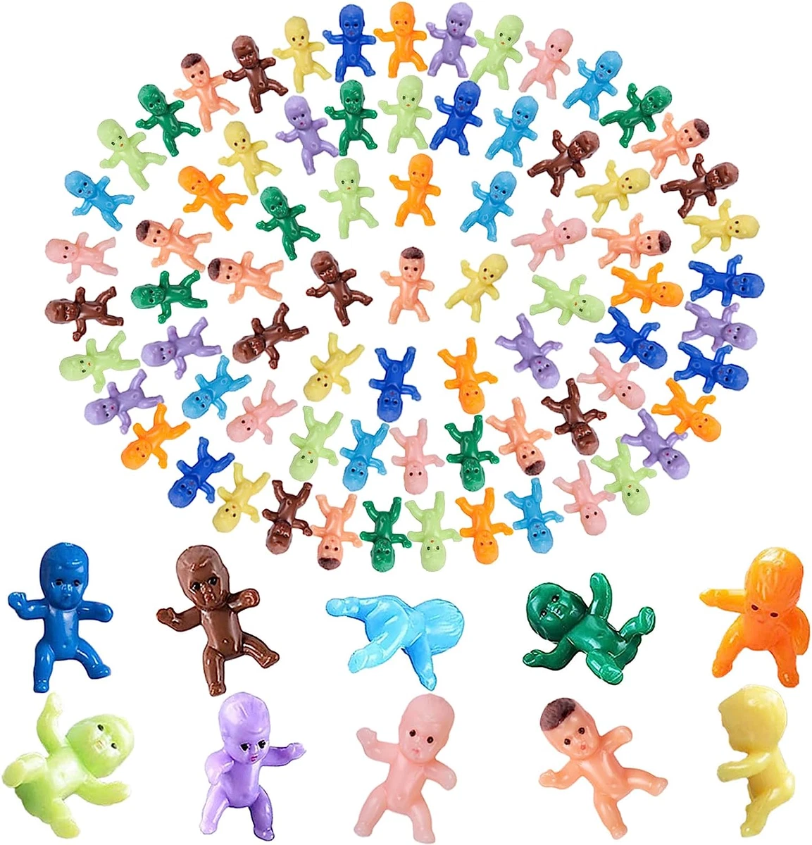 100 PC Mini Plastic Babies 1 Inch Mini Babies Tiny Baby Figurines Cake  Babies