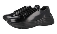 Luxus Prada Chunky Sole Sneaker Schuhe 4E3457 Schwarz Leder Neu 8,5 42,5 43