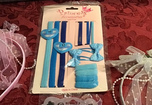 Girlโs Accessories Lot Party ๐ Gifts ๐ NIP Tiara Jewelry Hair Ties Blue Pink - Picture 4 of 5
