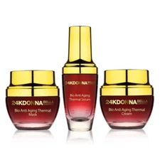 Donna Bella 24K Gold Bio Anti-Aging Thermal Set with Mask + Cream + Serum