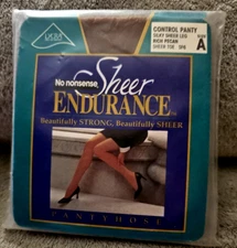 NO NONSENSE Sheer Endurance Control Panty Sheer Leg/Toe~SZ A~Rich Pecan