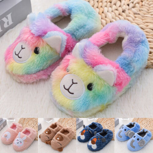 Toddler Infant Kids Baby Warm Shoes Boys Girls Cartoon Soft-Soled Slippers - Photo 1/19